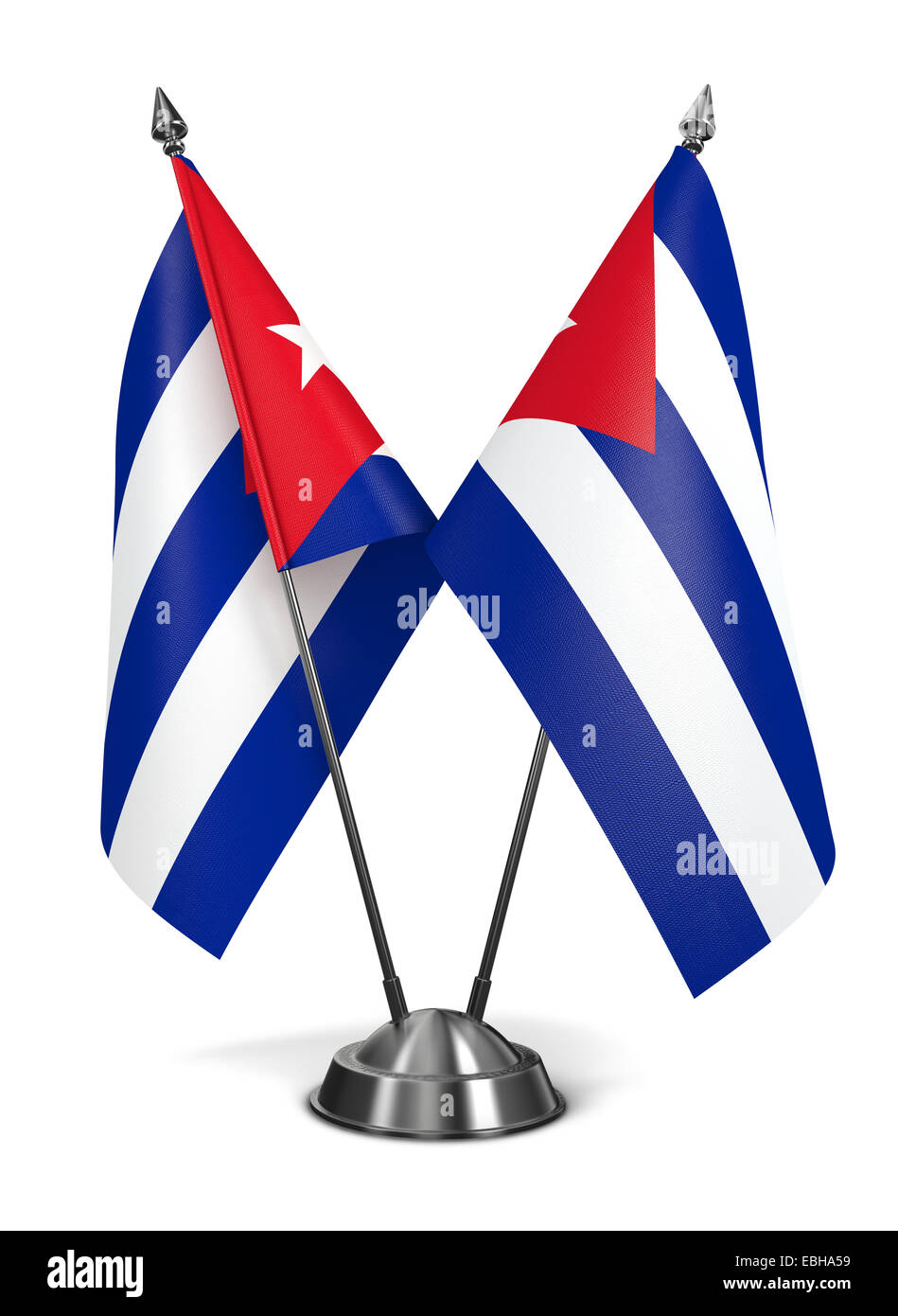 Republik Kuba - Miniatur-Flags, Isolated on White Background. Stockfoto