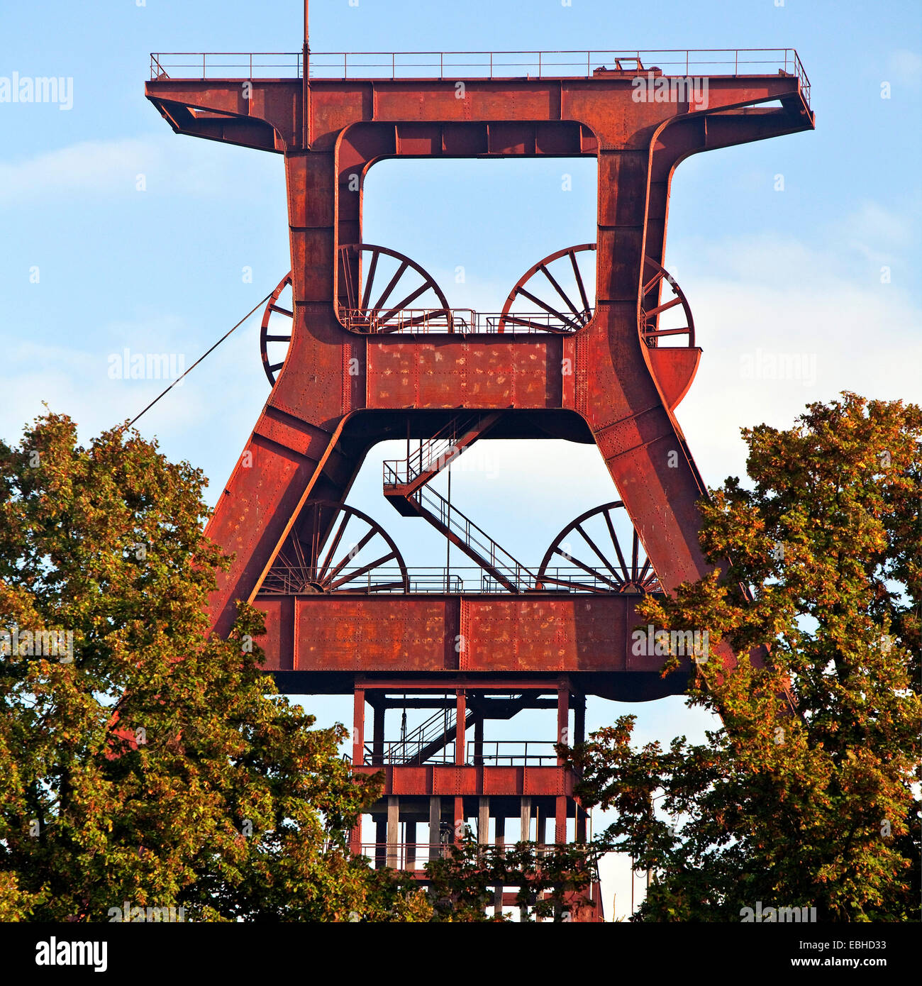 Hebezeug Rahmen der Grube Pluto, Deutschland, Nordrhein-Westfalen, Ruhrgebiet, Herne Stockfoto