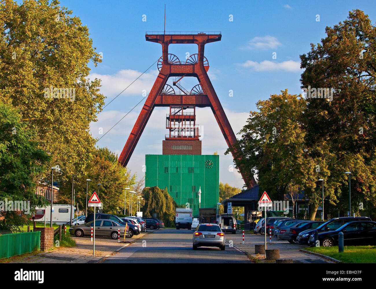 Hebezeug Rahmen der Grube Pluto, Deutschland, Nordrhein-Westfalen, Ruhrgebiet, Herne Stockfoto