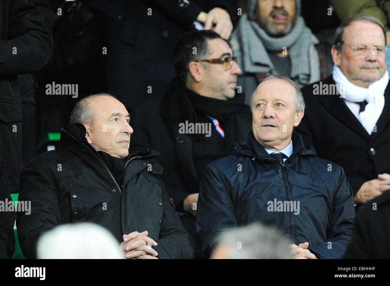 Gérard COLLOMB / Bernard LACOMBE - 30.11.2014 - Saint Etienne / Lyon - 15eme Journee de Ligue 1 Foto: Jean Paul Thomas / Icon Sport Stockfoto