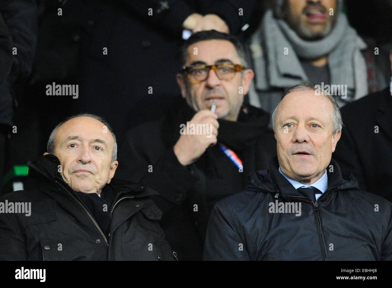 Gérard COLLOMB / Bernard LACOMBE - 30.11.2014 - Saint Etienne / Lyon - 15eme Journee de Ligue 1 Foto: Jean Paul Thomas / Icon Sport Stockfoto