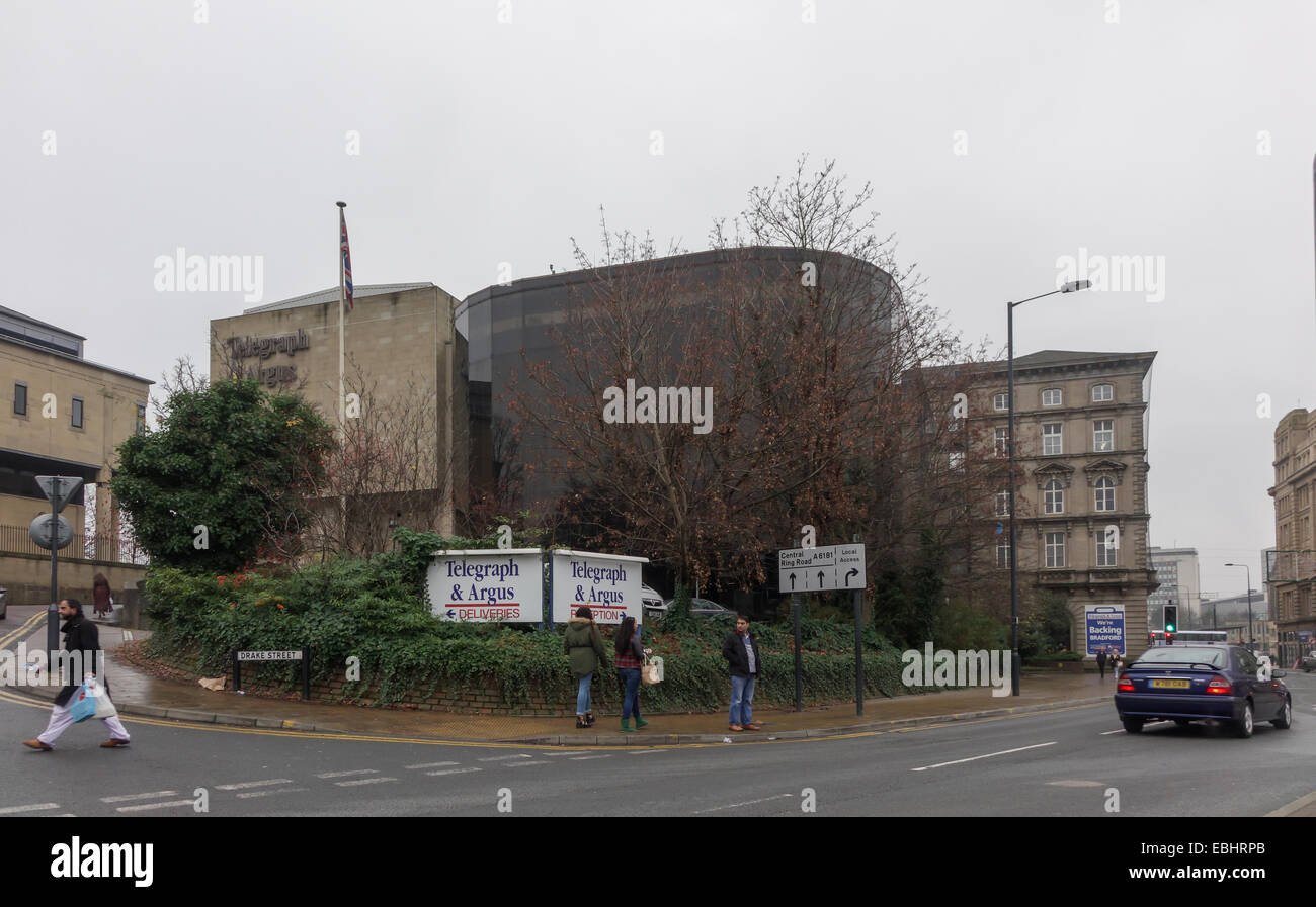 Bradford, West Yorkshire, England, Vereinigtes Königreich. Fernschreiber und Argus Zeitung ist die Verlagerung der Produktion nach Oldham. Stockfoto