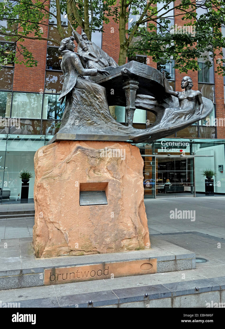 Ein Denkmal-Skulptur in Manchester, England, Vereinigtes Königreich an den Komponisten Fryderyk Chopin Stockfoto