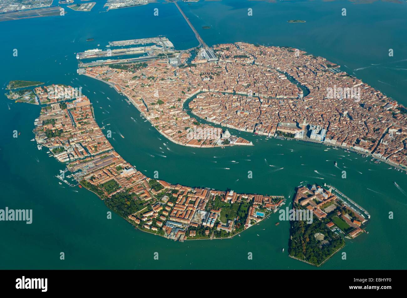 Luftaufnahme von Venedig, Guidecca und San Giorgio Maggiore Inseln,  Italien, Europa Stockfotografie - Alamy