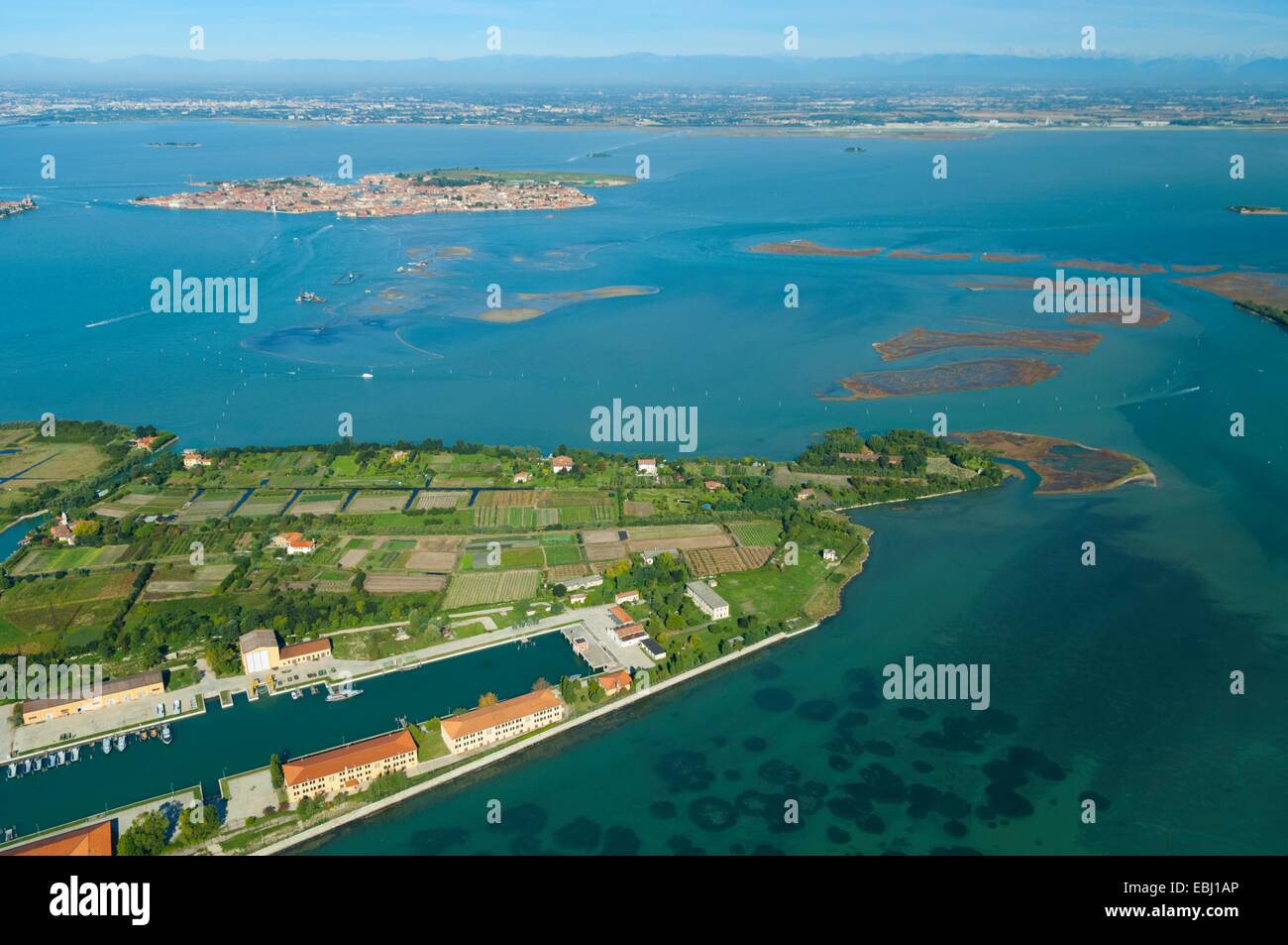 Luftaufnahme von Le Vignole Insel Venedig Lagune, Italien, Europa Stockfotografie Alamy