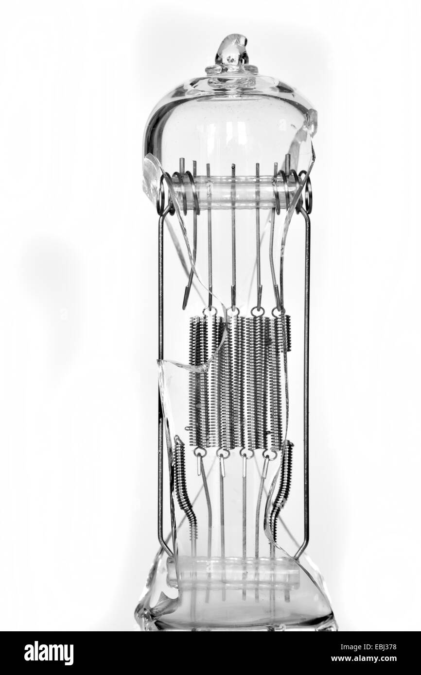 Spiral - elektrisches Licht Filament - defekte Glühbirne Heizung Stockfoto