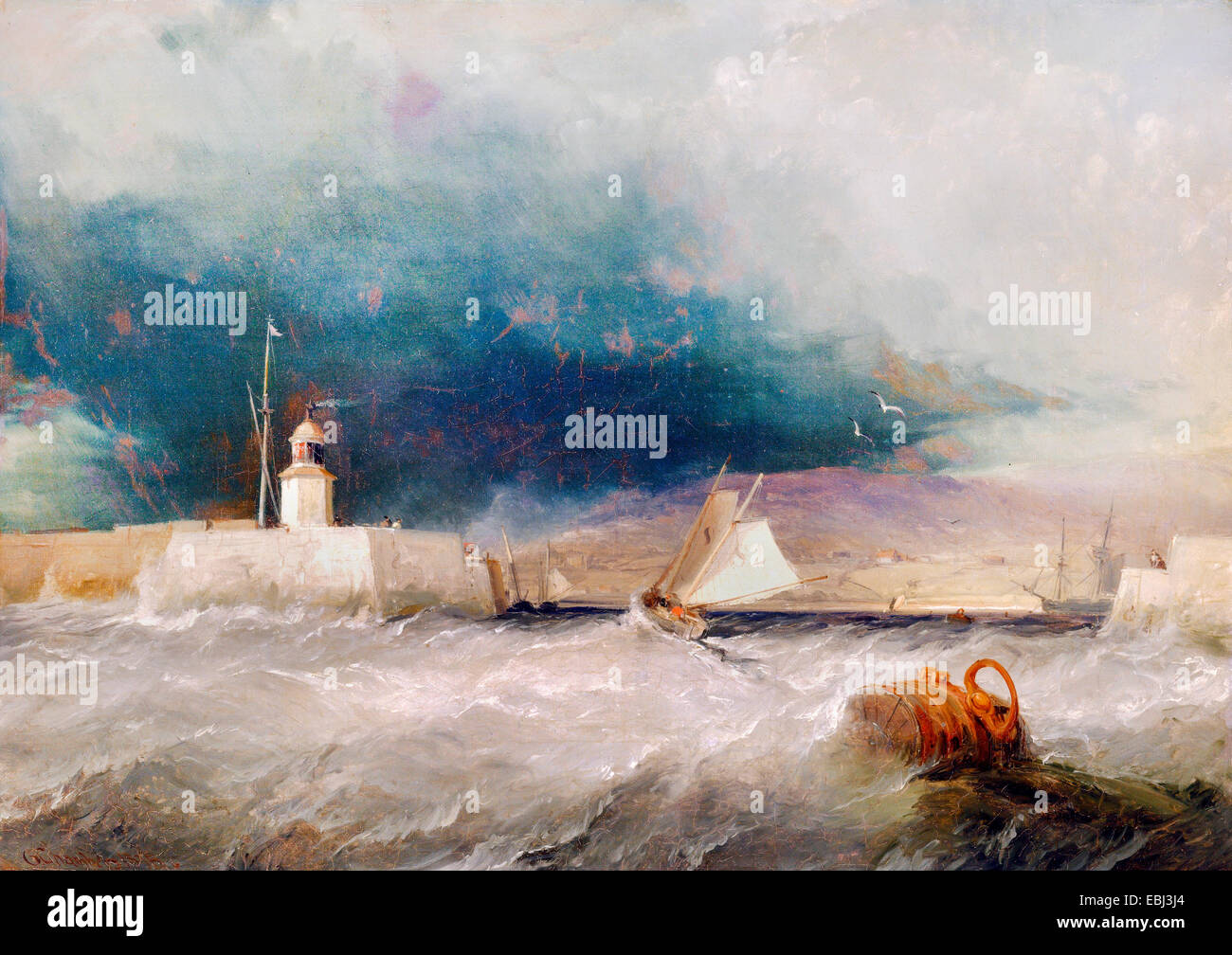 George Chambers, Anschluss an einem stürmischen Tag 1835-Öl auf Leinwand. Yale Center for British Art, New Haven, USA. Stockfoto