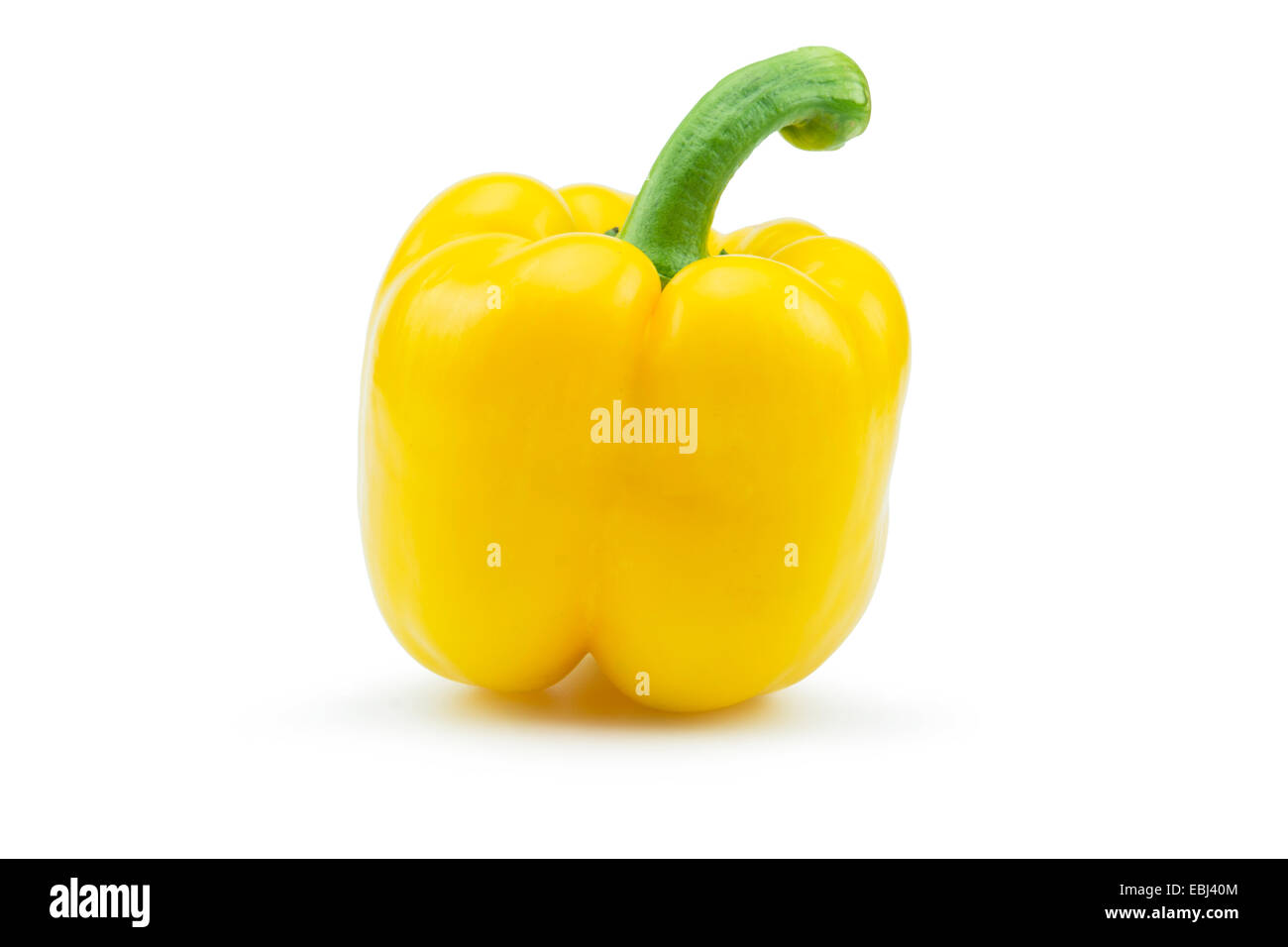 Gelbe Paprika Pfeffer isoliert auf weißem Hintergrund Stockfoto