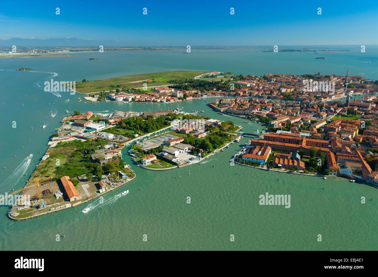 Luftaufnahme der Insel Murano, Venedig Lagune, Italien, Europa Stockfoto