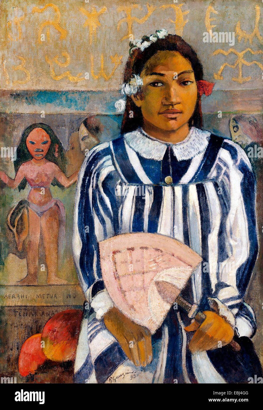 Paul Gauguin, die Vorfahren der Tehamana oder Tehamana hat viele Eltern (Merahi Metua keine Tehamana) 1893 Öl auf Leinwand. Kunst-Institut Stockfoto