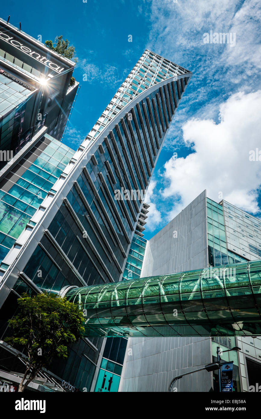 Moderne Gebäude-Architektur im kaufmännischen Bereich von Singapur Stockfoto