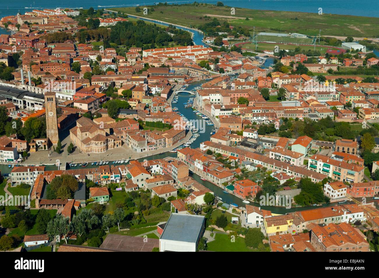 Luftaufnahme der Insel Murano, Venedig Lagune, Italien, Europa Stockfoto
