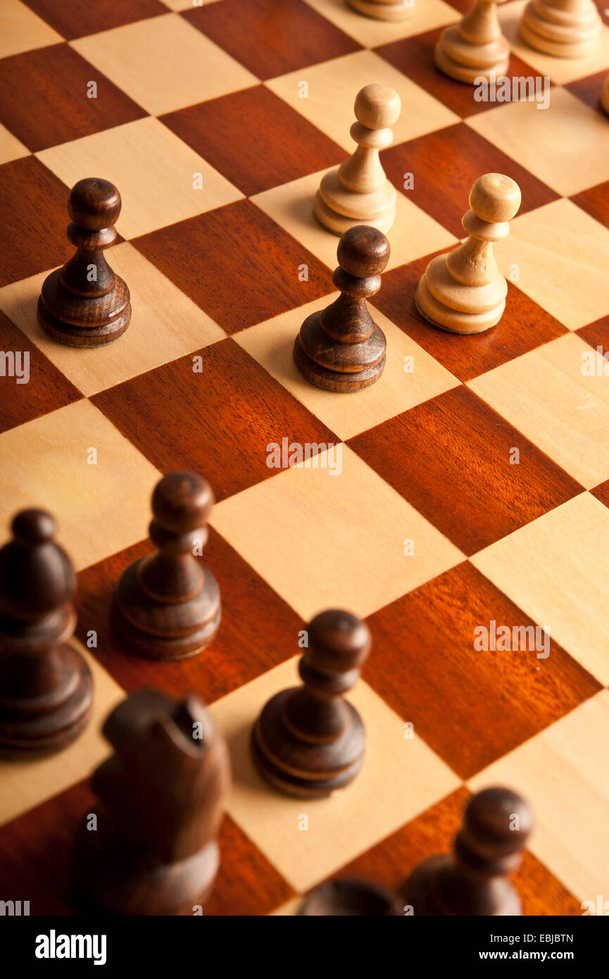 Schach-Spiel im Gange Stockfoto