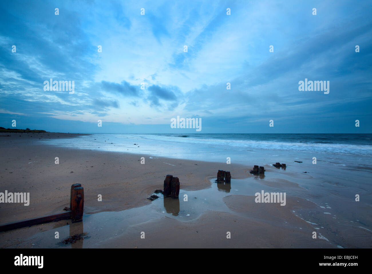 Alnmouth Strand an der Dämmerung Northumberland Küste England Stockfoto