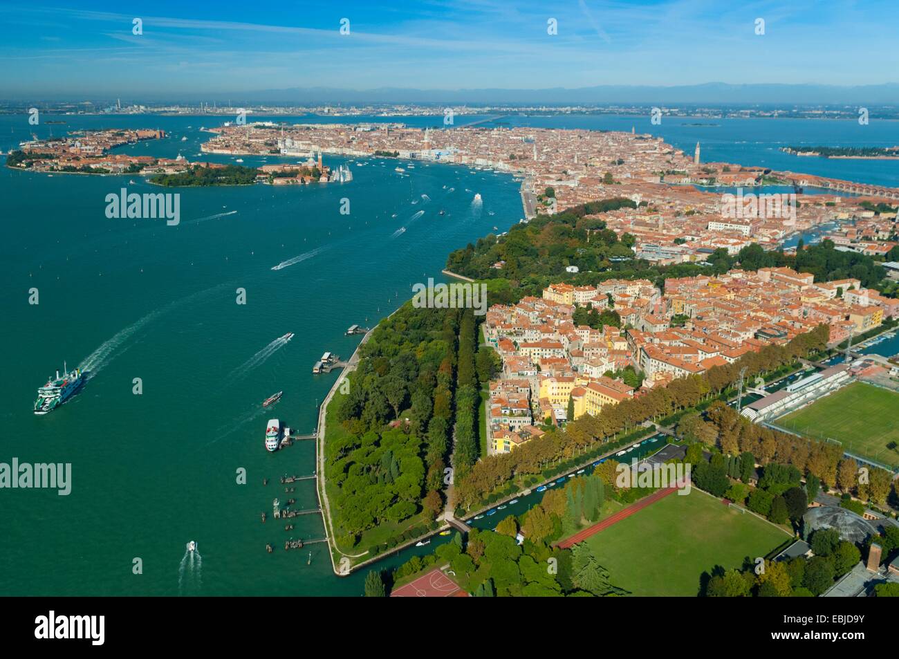 Luftbild von Castello und Sant'Elena, Venedig, Italien, Europa Stockfoto