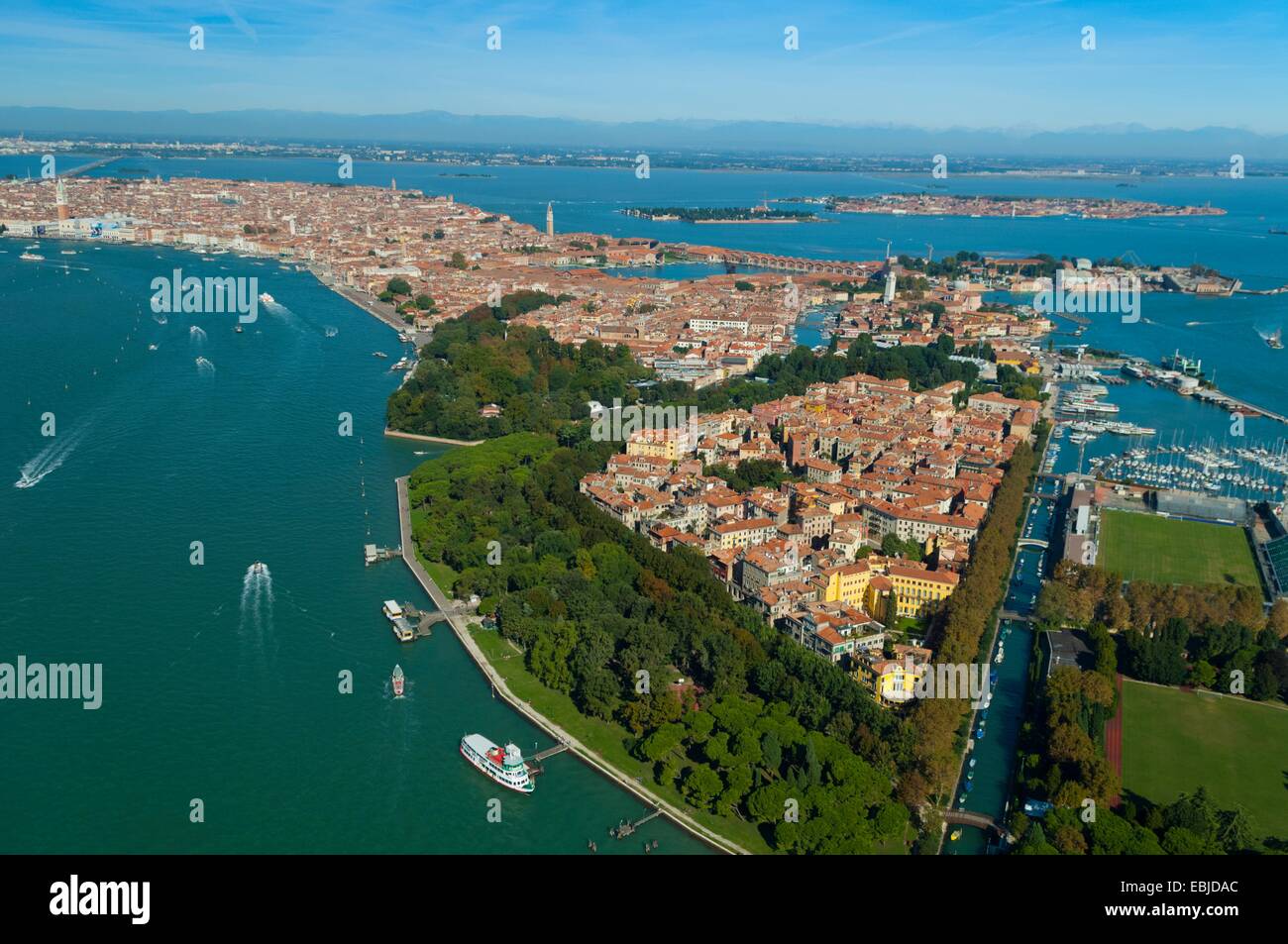 Luftbild von Castello und Sant'Elena, Venedig, Italien, Europa Stockfoto