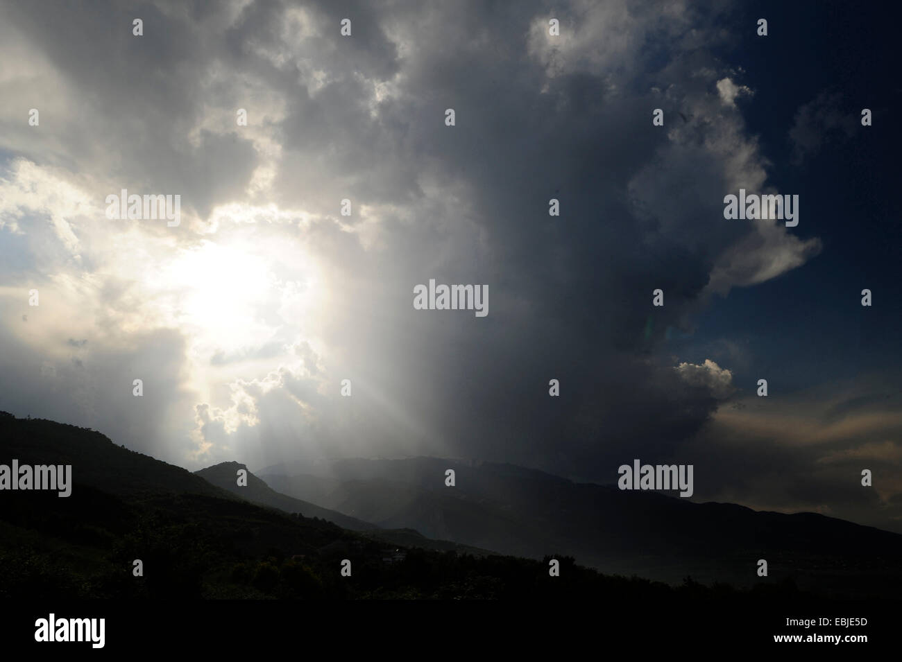 Sturm Wolken über den Olymp - die Götter sind zornig, Griechenland, Mazedonien, Olymp Stockfoto