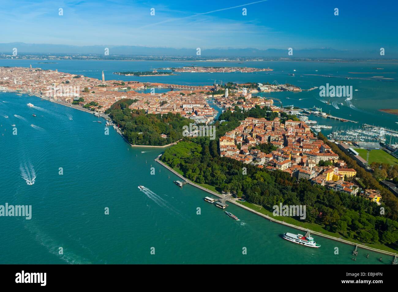 Luftbild von Castello und Sant'Elena, Venedig, Italien, Europa Stockfoto