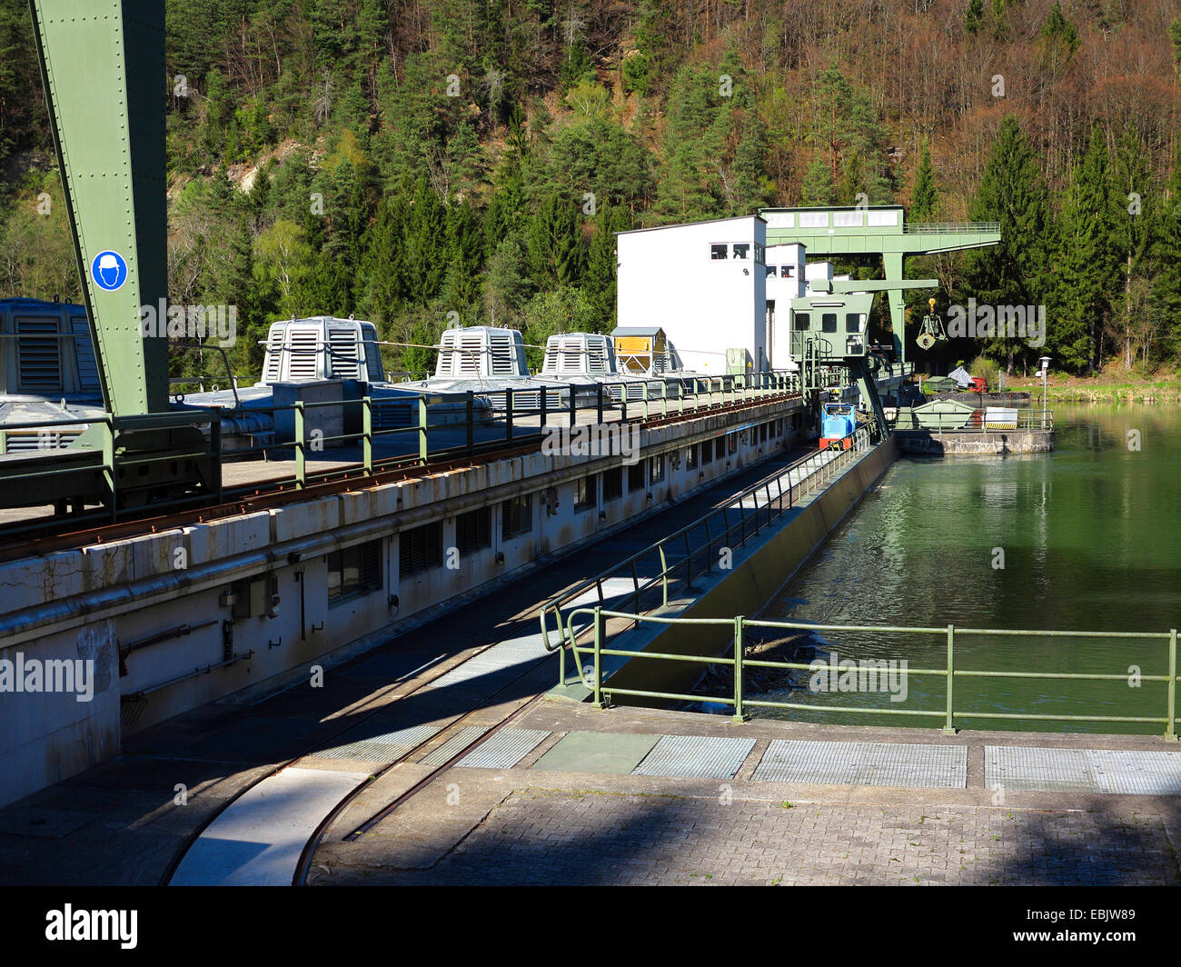 Wasserkraftwerk Teufelsbruck, Inn, Bayern, Deutschland Stockfoto