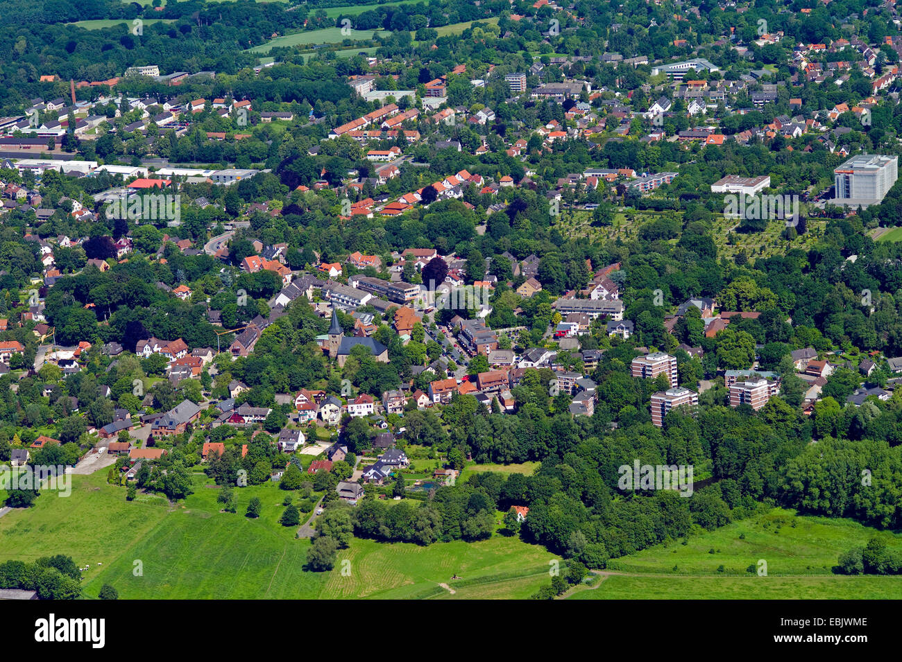 Luftaufnahme der Stadtteil Lesum, Deutschland, Bremen Stockfoto