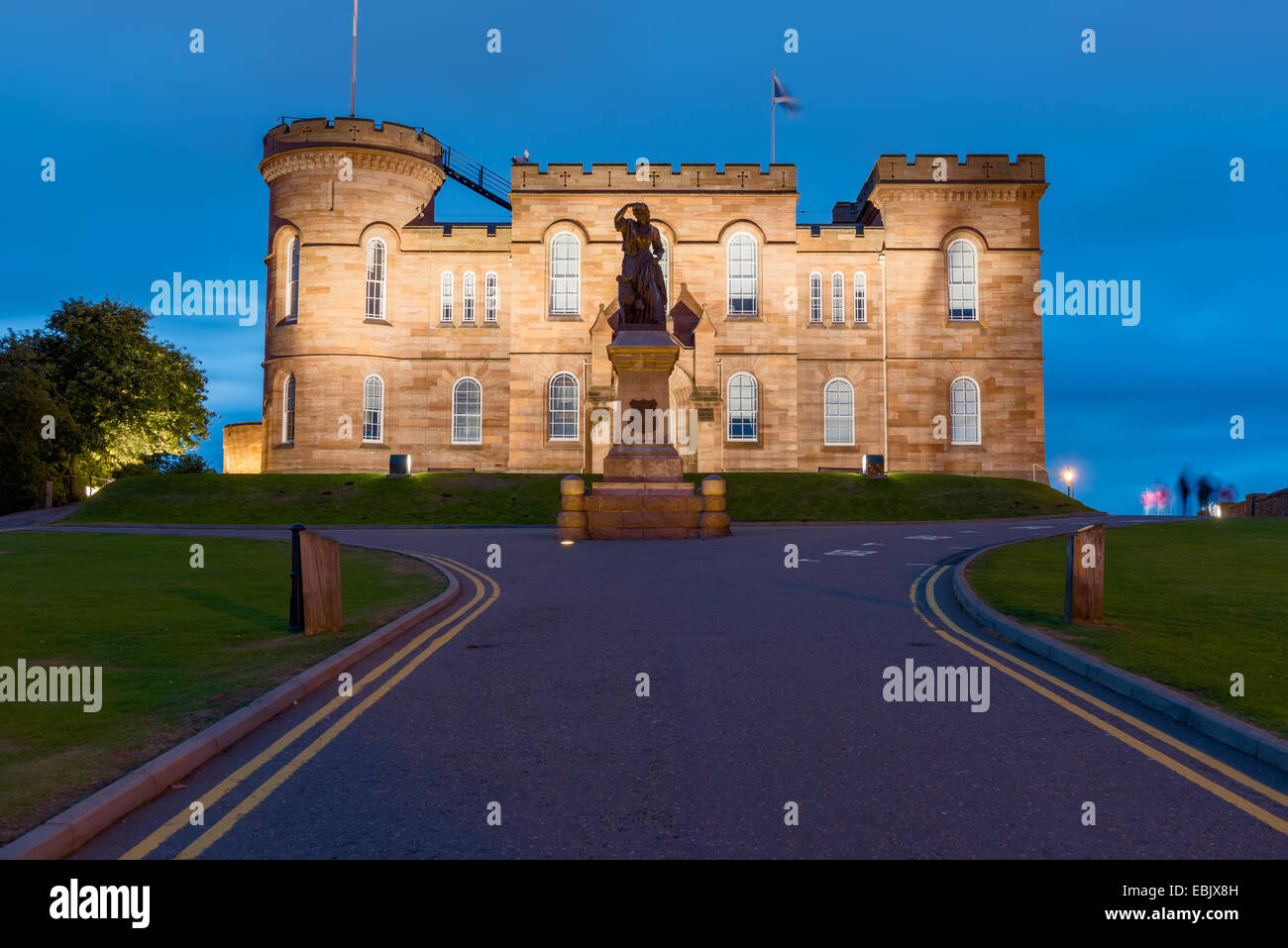 Inverness Castle bei Nacht, Schottland, UK Stockfoto