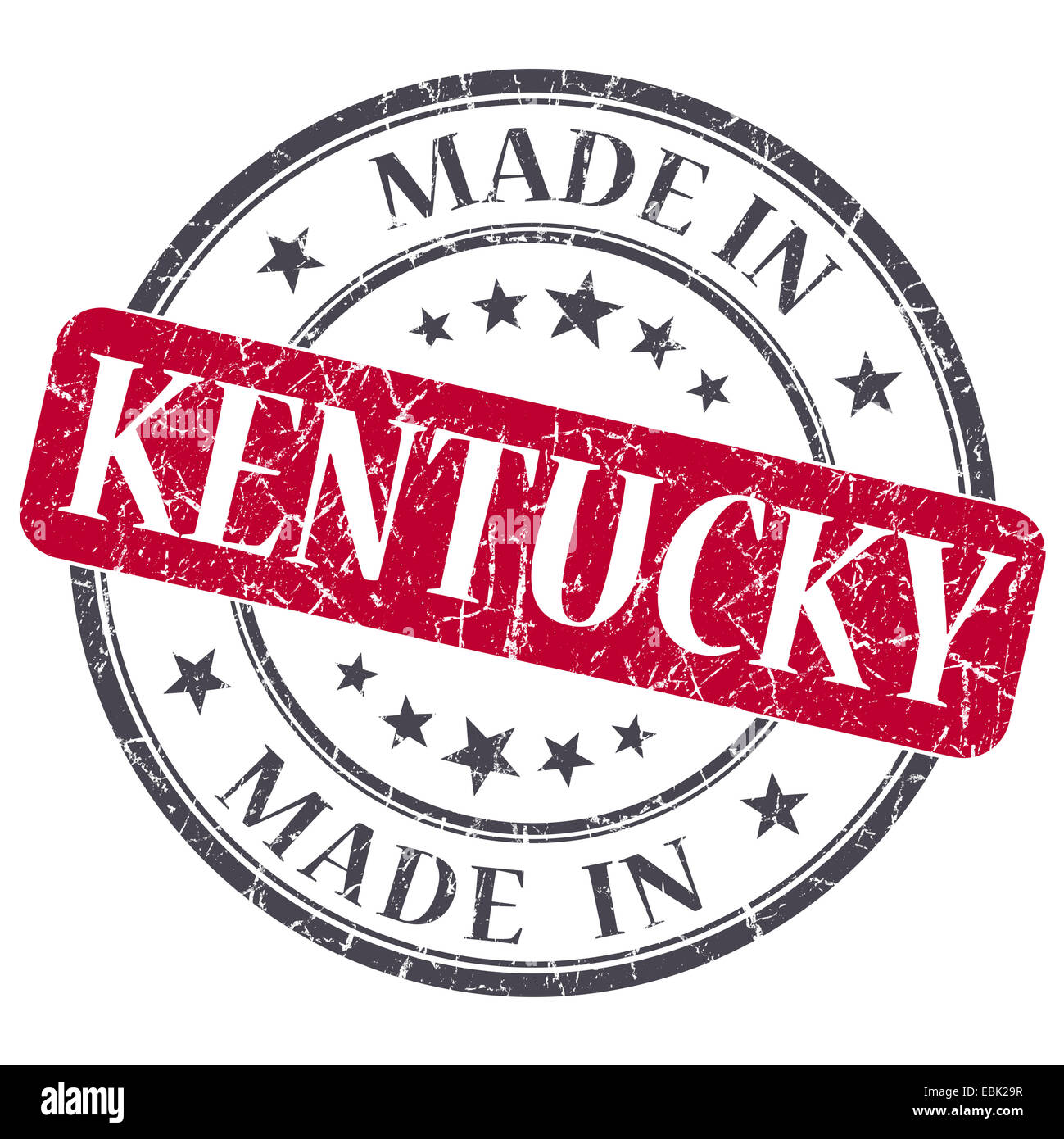 in Kentucky rote Runde Grunge isoliert Stempel gemacht Stockfoto