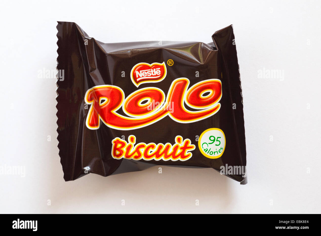 Nestle Rolo Keks isoliert auf weißem Hintergrund Stockfoto
