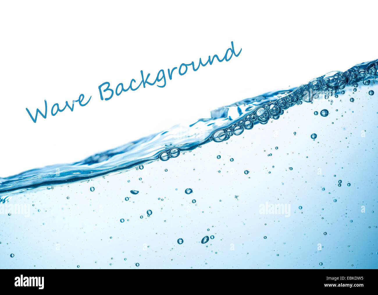 Wasser und Luftblasen über weiß Stockfoto
