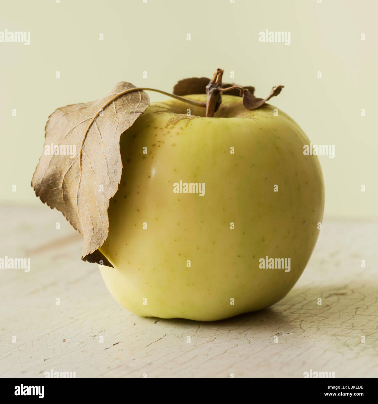 Studioaufnahme von grünem Apfel Stockfoto