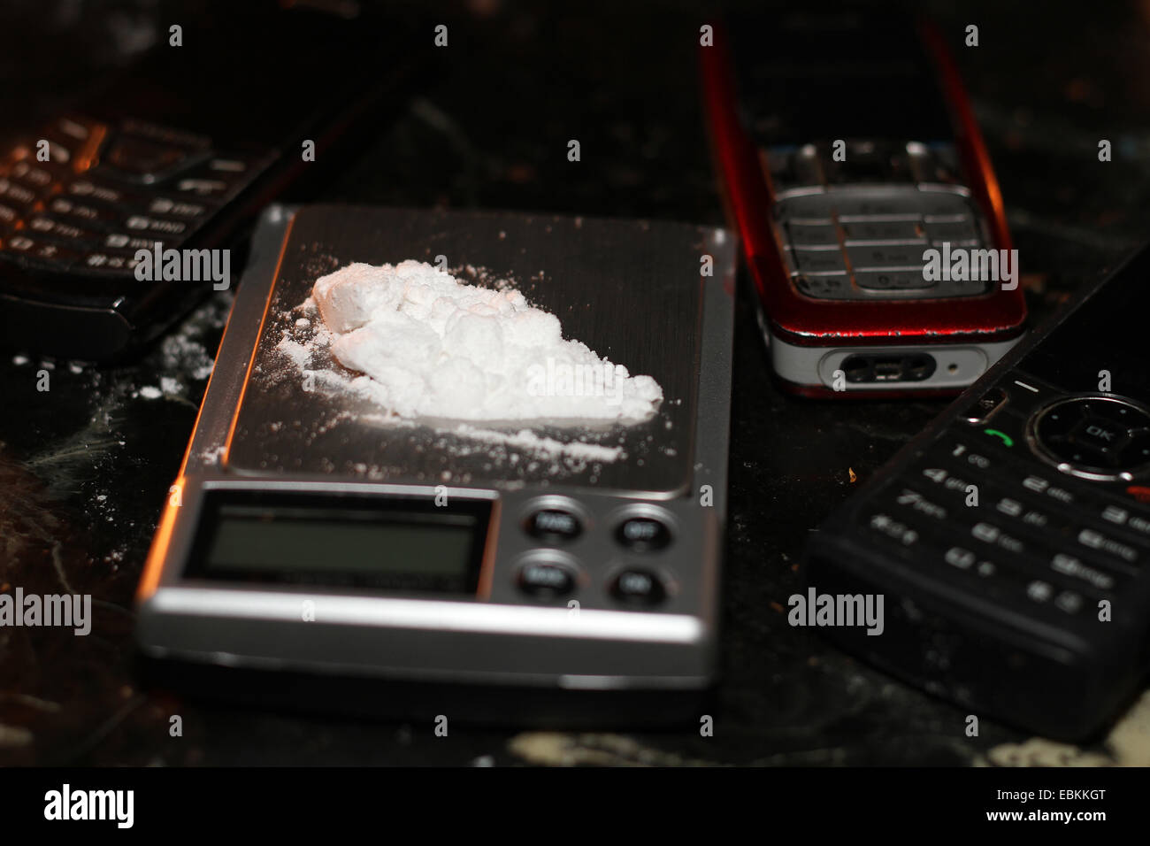 Drogenhandel, Drogenkonsum, Stockfoto