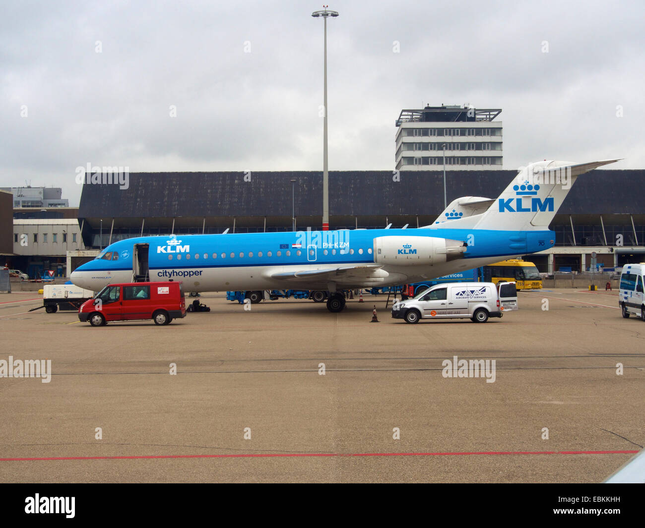 Flugzeug KLM Unternehmen, Schiphol, Amsterdam, Niederlande, Europa Stockfoto
