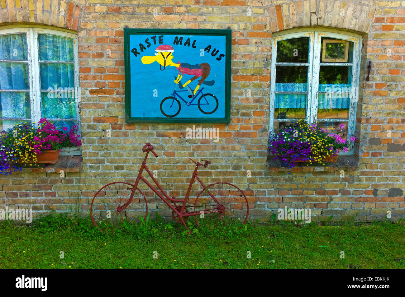 Resthouse Vor Biker, Deutschland, Mecklenburg-Vorpommern Stockfoto