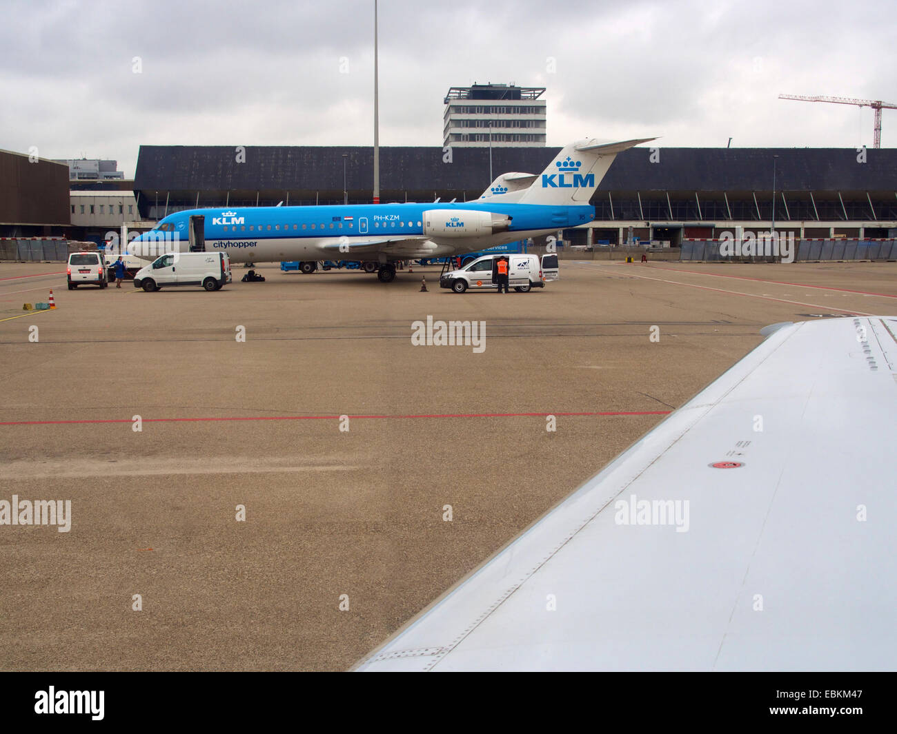 Flugzeug KLM Unternehmen, Schiphol, Amsterdam, Niederlande, Europa Stockfoto