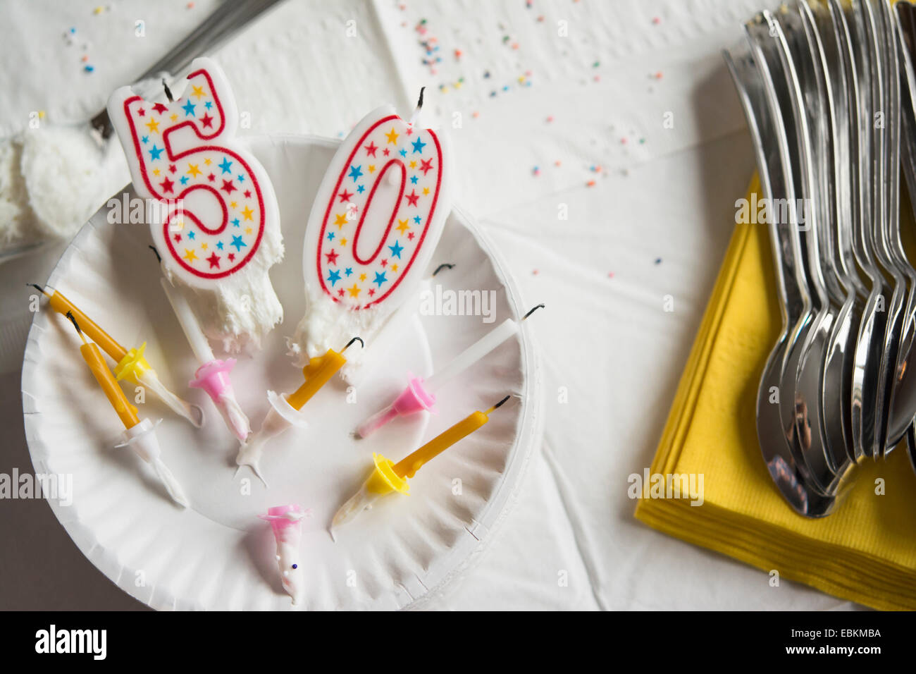 50. Geburtstagskerzen Stockfoto
