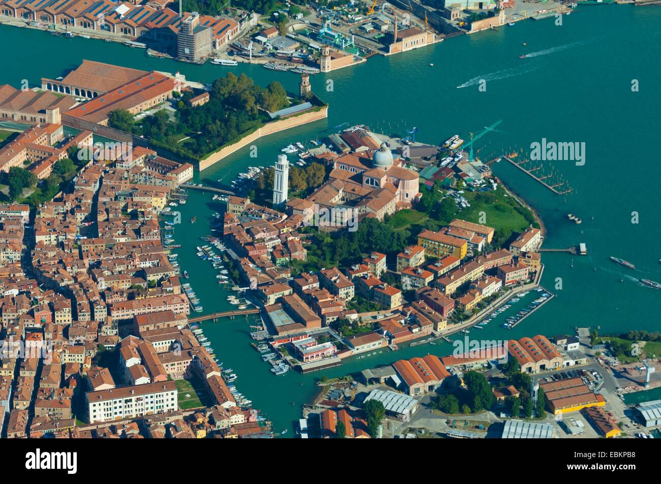 Luftaufnahme von San Pietro di Castello Insel, Venedig, Italien, Europa Stockfoto