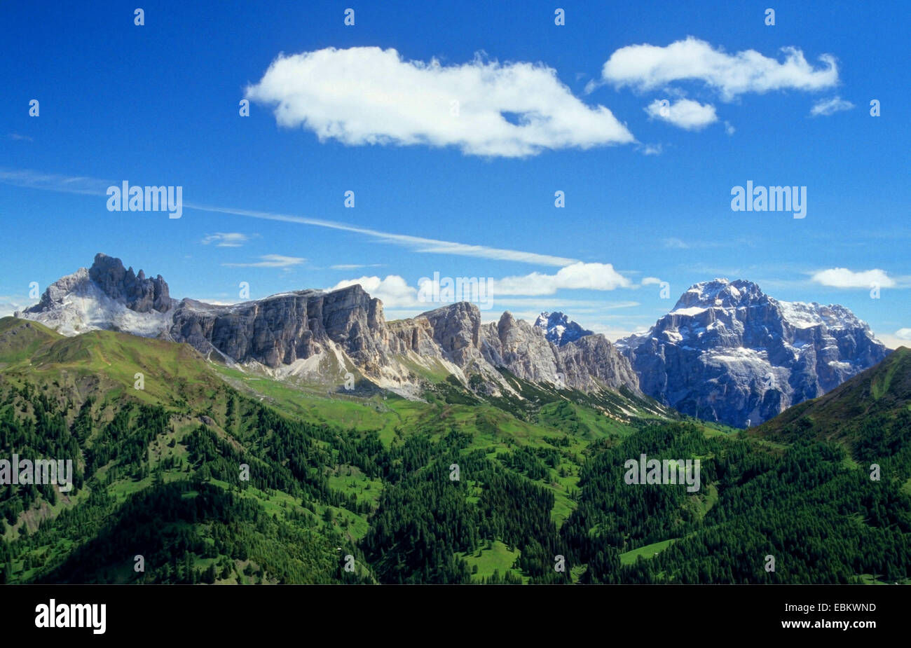 Becco di Mezzodi (links), Monte Pelmo (rechts), Italien, Südtirol, Dolomiten Stockfoto