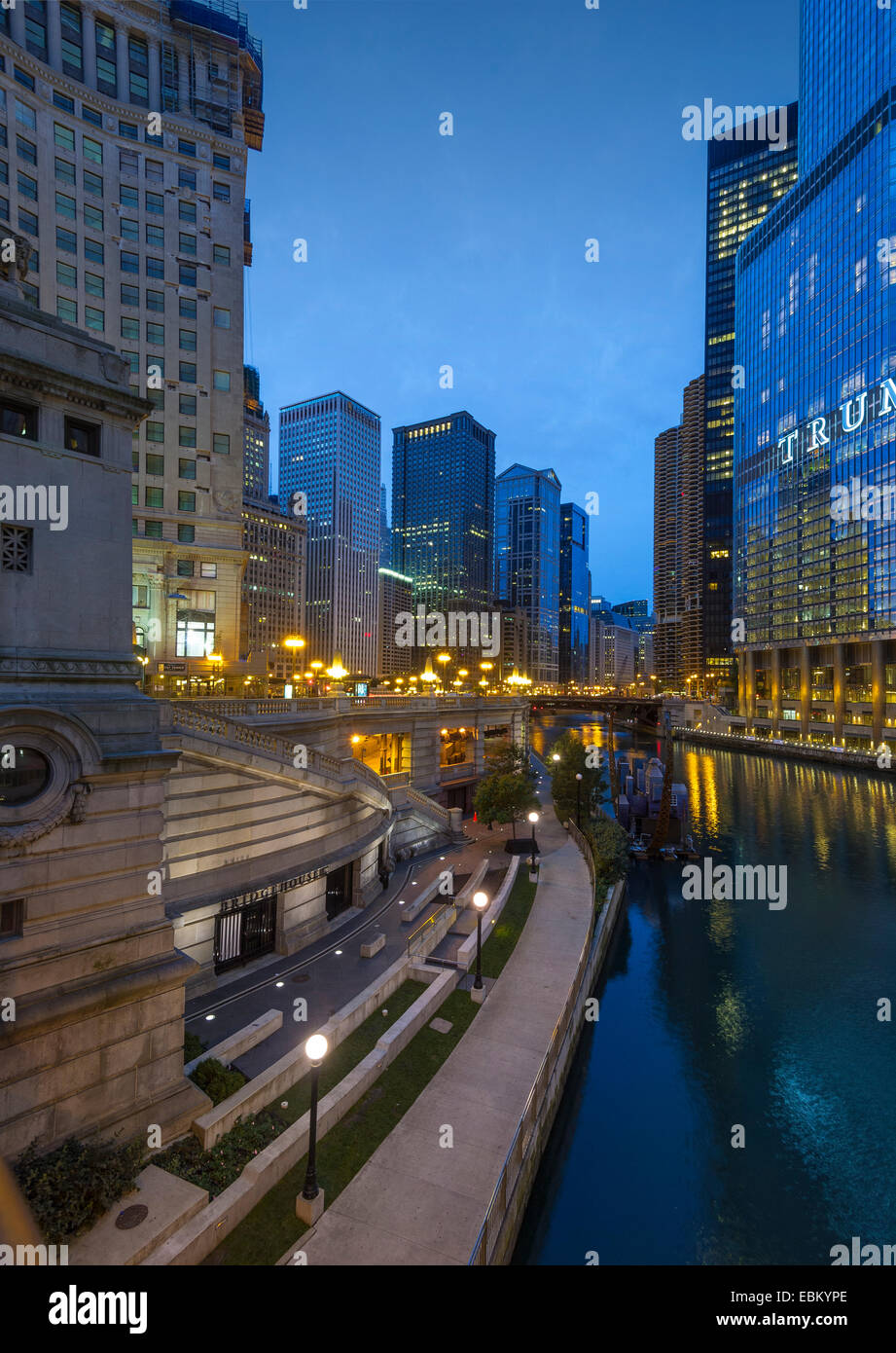 Chicago River Walk, Chicago, USA Stockfoto