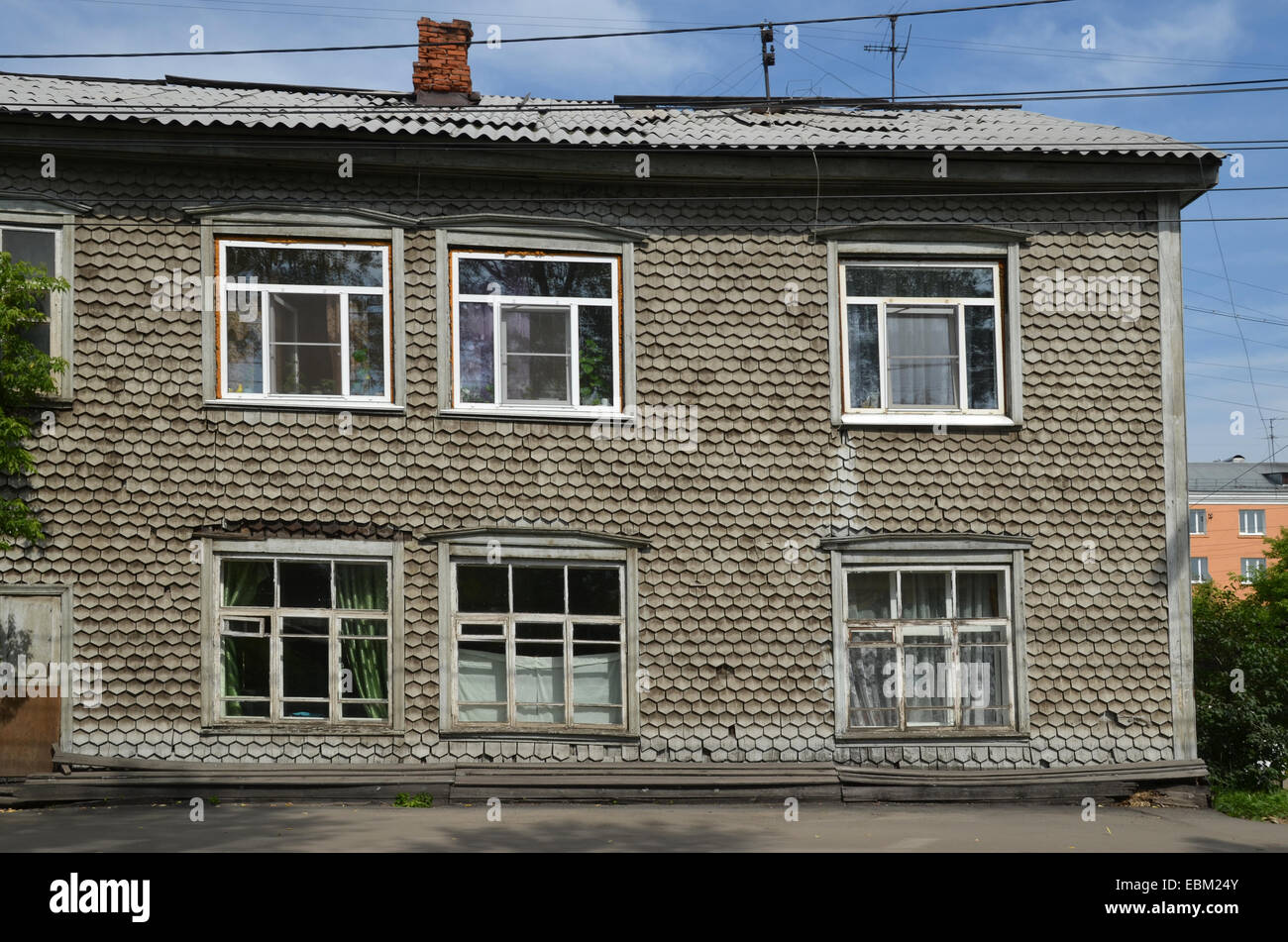 Holzhaus in Irkutsk, Sibirien Stockfoto