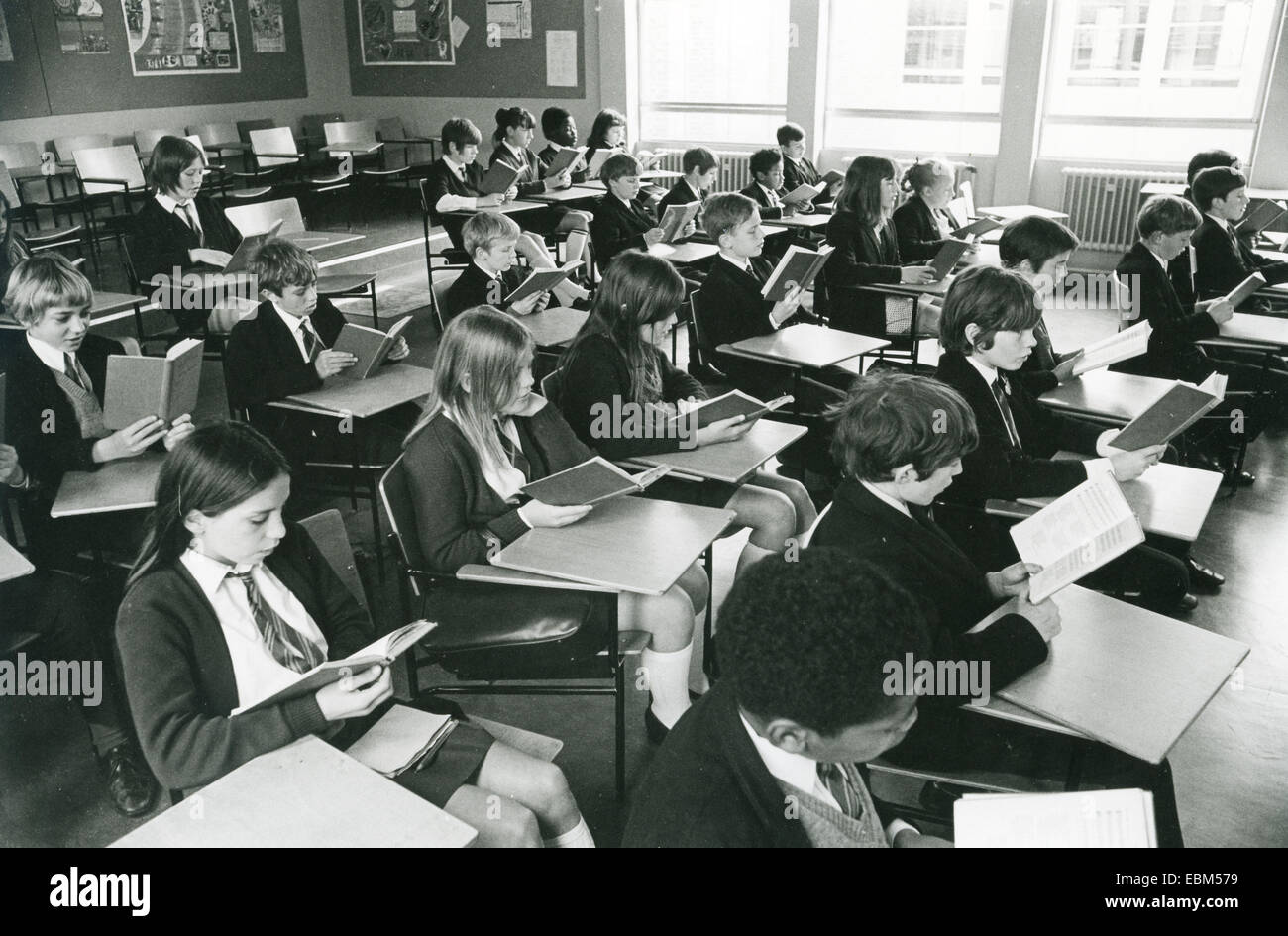 Englisch-GESAMTSCHULE im Jahr 1970. Foto Tony Gale Stockfoto