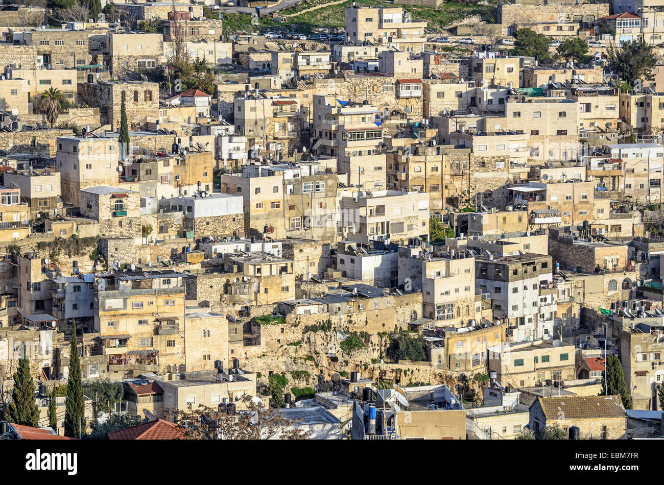 Jerusalem, Israel Hang Häuser in der Nähe der Altstadt. Stockfoto