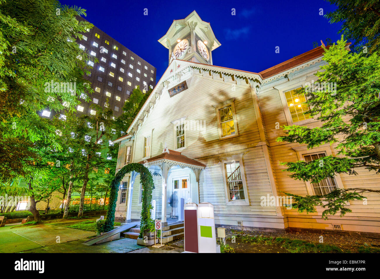 Sapporo, Japan am Sapporo Clock Tower. Stockfoto