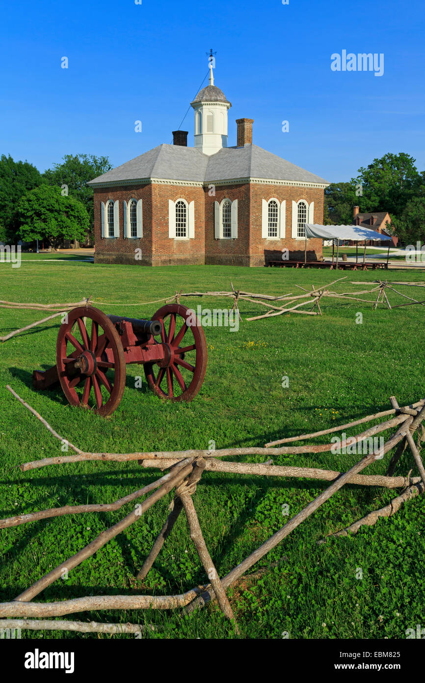 Kanone in Colonial Williamsburg, Virginia, USA Stockfoto