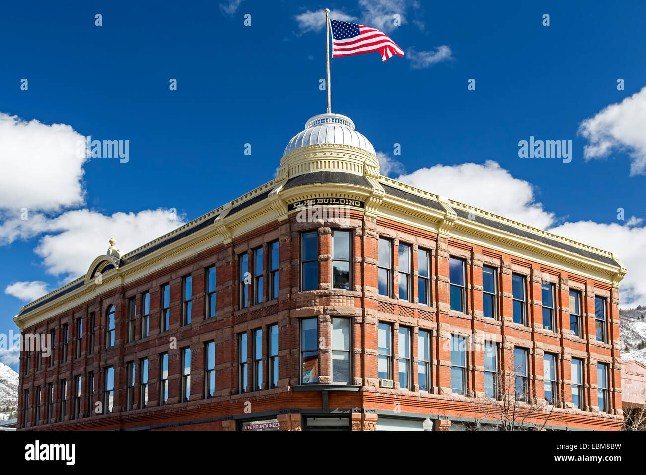 Historische Elche Gebäude, Aspen, Colorado USA Stockfoto