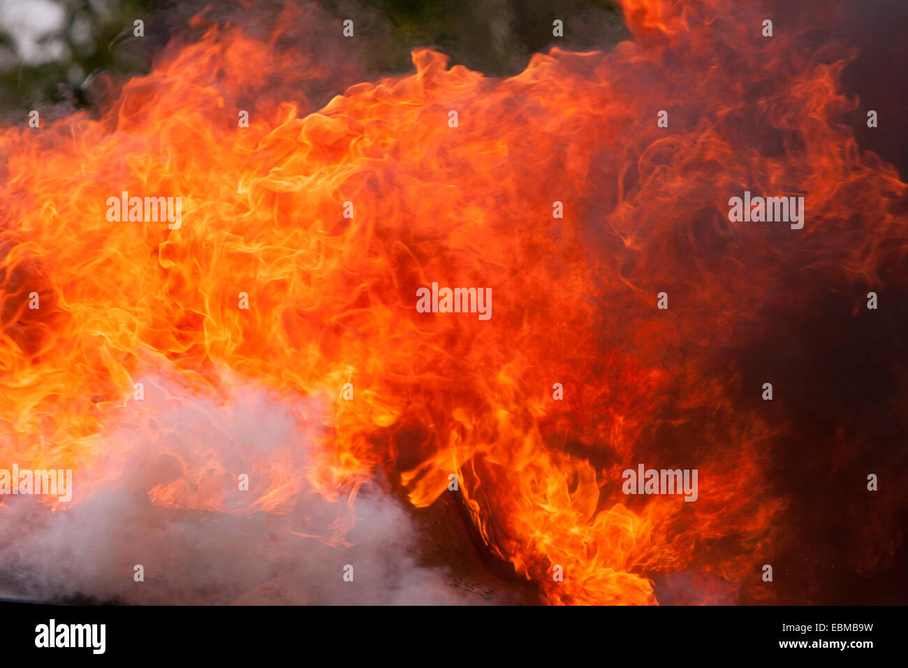 Flammen, die Rollen schnell Stockfoto