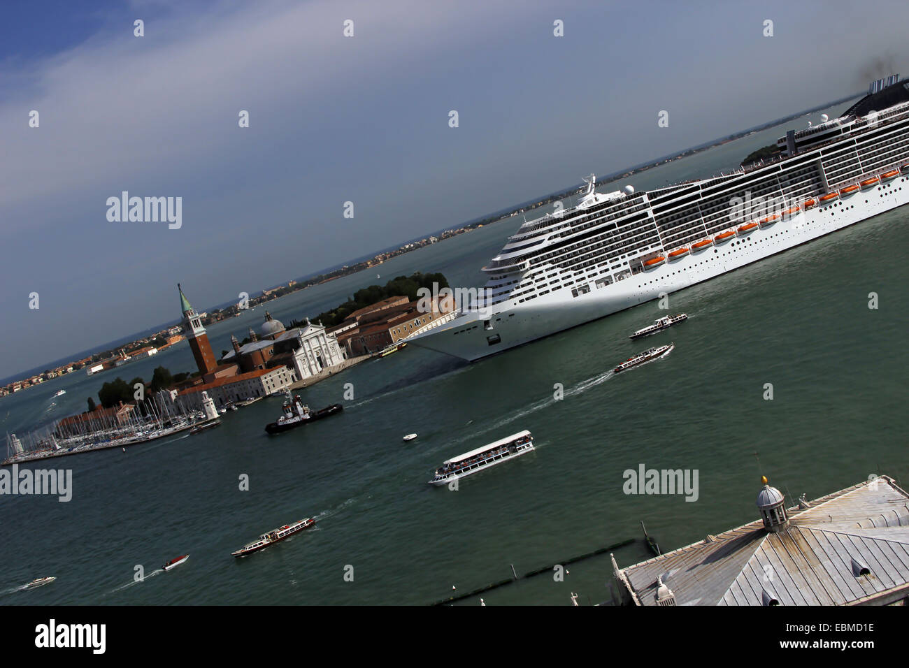 Luftaufnahme der Insel San Giorgio Maggiore, Venedig, Italien Stockfoto