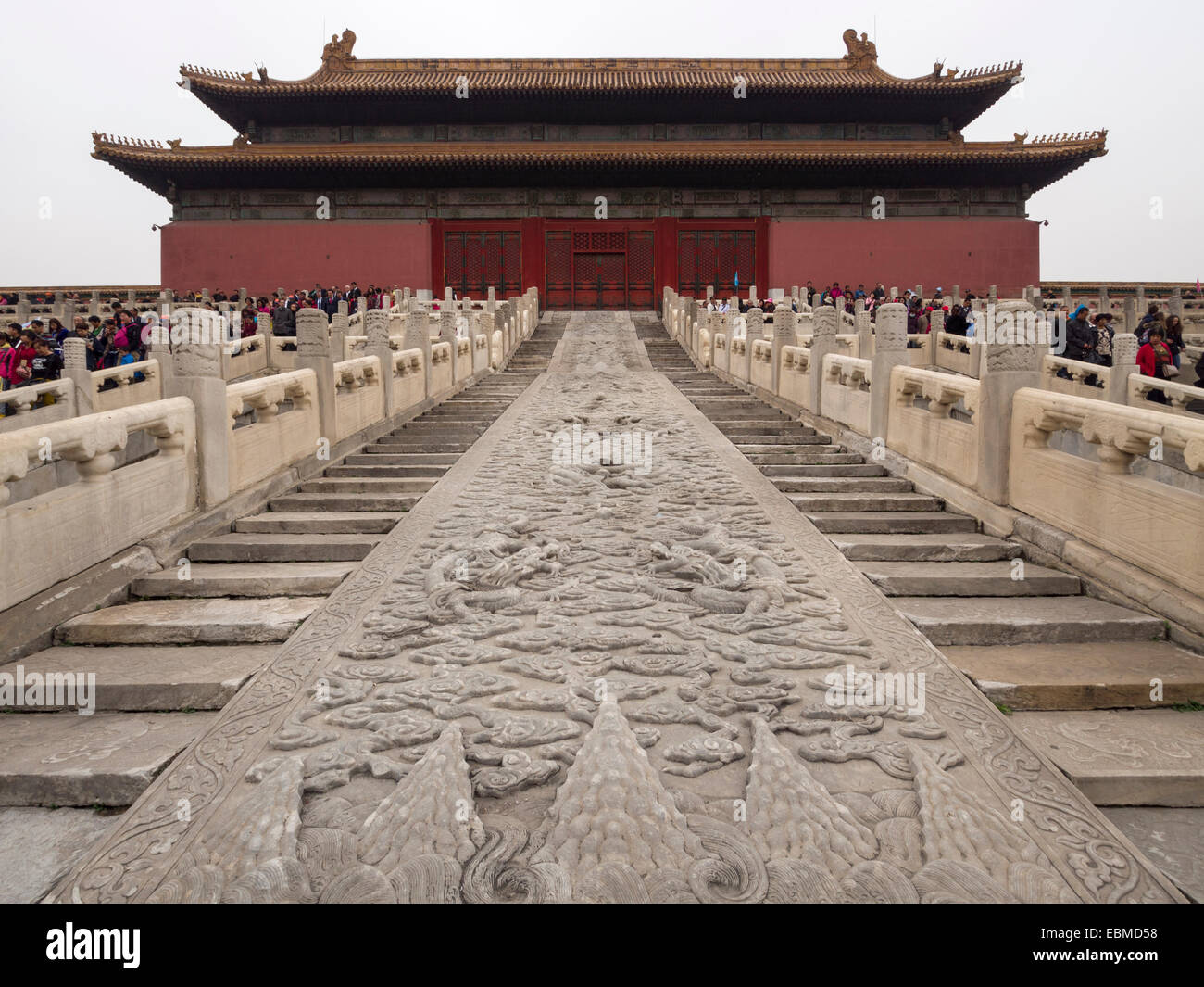 Aus Marmor Fahrbahn in der verbotenen Stadt in Peking, China, Asien Stockfoto