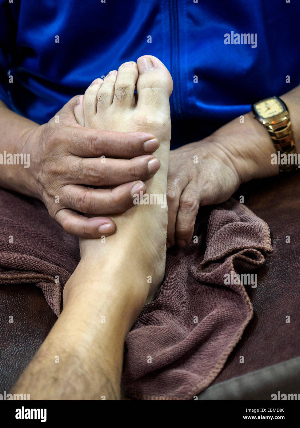Fußmassage Stockfoto