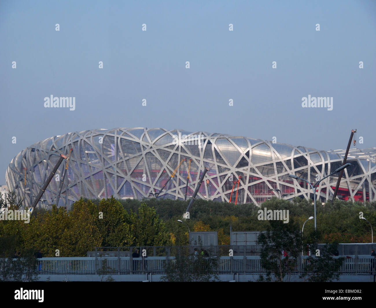 Beijing National Stadium - 2008 Olympics Veranstaltungsort - Vogelnest Stockfoto