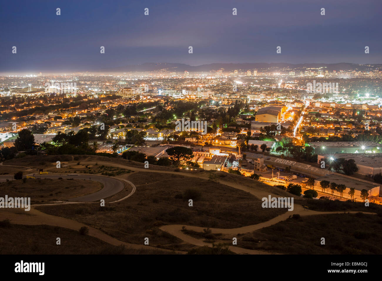 Culver City bei Nacht Stockfoto