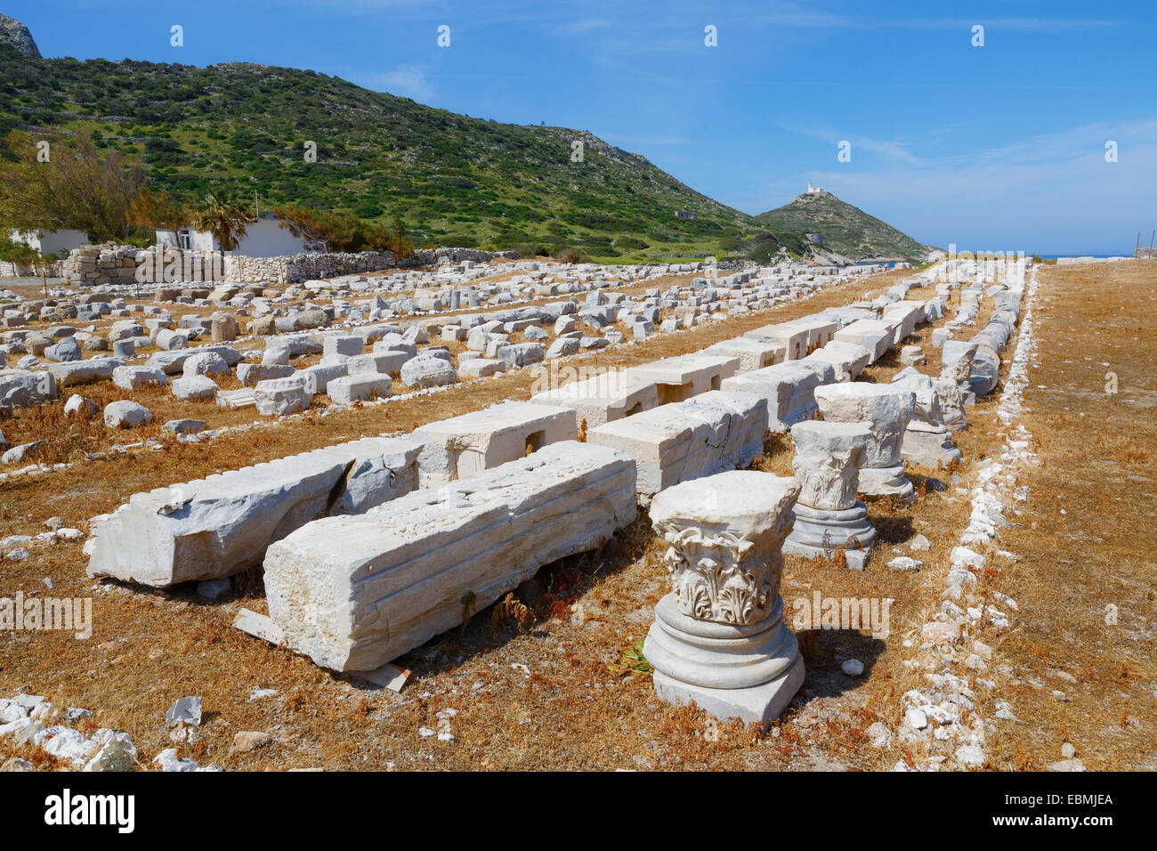 Überreste des Dionysos-Tempels, antiken Stadt Knidos, Knidos, in der Nähe von Datça, Datça-Halbinsel, Provinz Muğla, Ägäis, Türkei Stockfoto